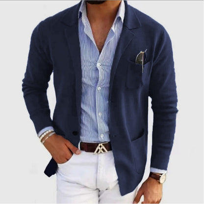 Men's elegant fine knit blazer with practical pockets NOVAE