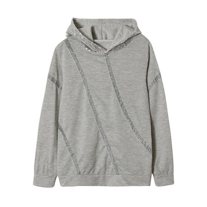 Women's hoodie with glitter accents and a modern cut NOVAE