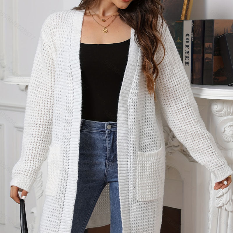 Women's knitted cardigan with patch pockets and a relaxed fit NOVAE