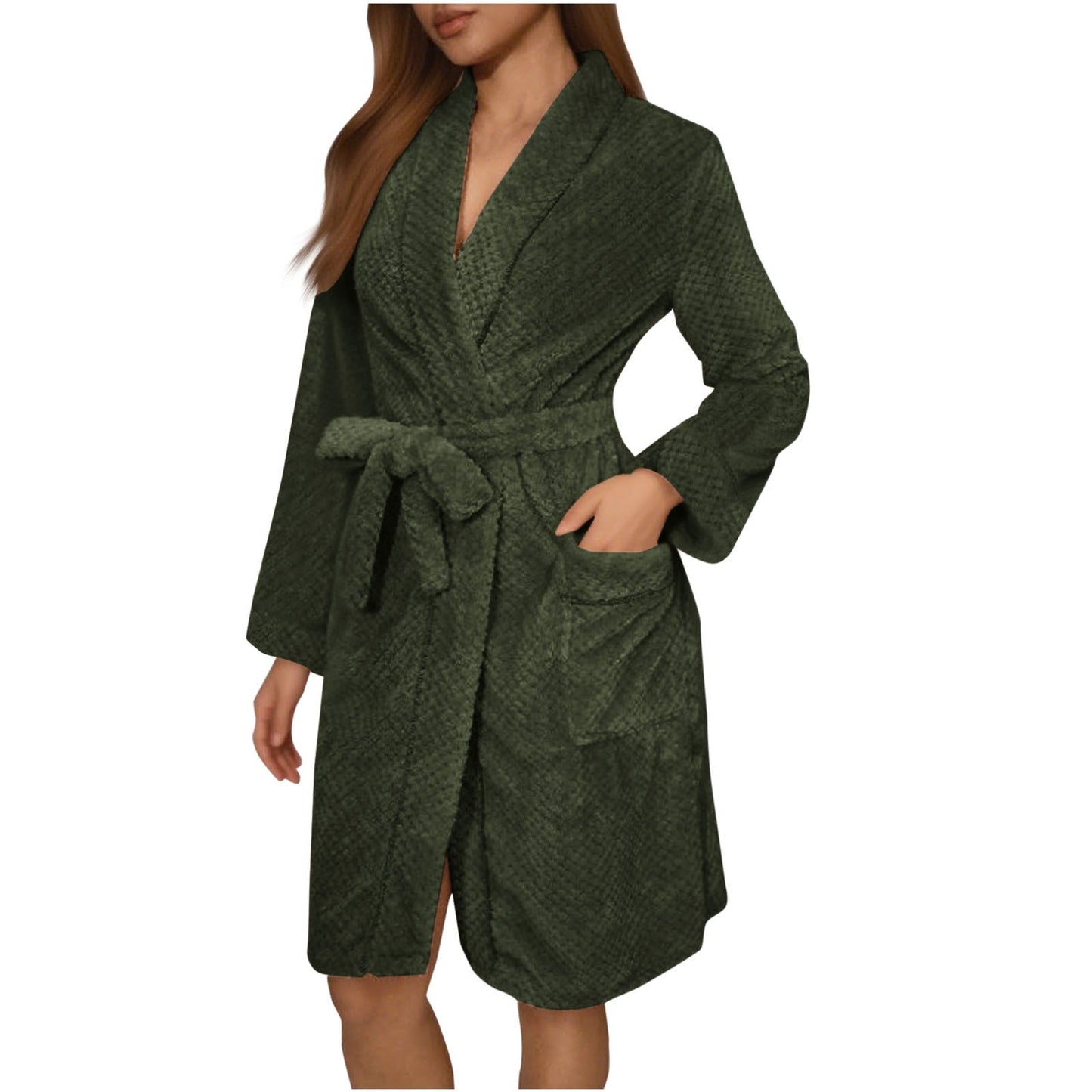 Women's Cozy Bathrobe with Belt and Pockets NOVAE
