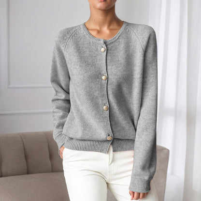 Women's cozy knit cardigan with button details and elasticated cuffs NOVAE