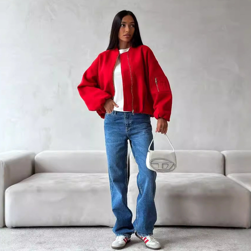 Women's casual bomber jacket with quilted design and practical pockets NOVAE