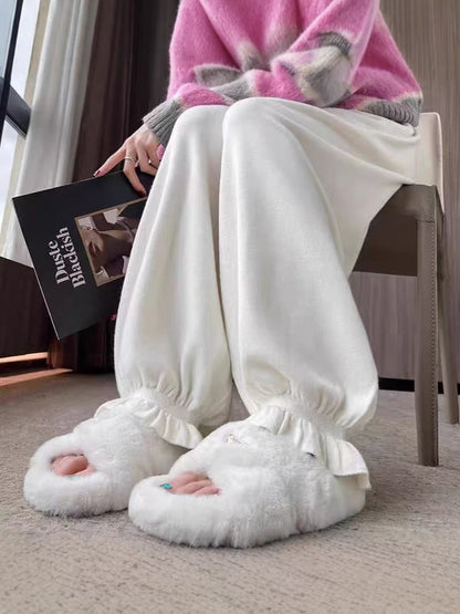 Women's comfortable palazzo pants made of shiny material NOVAE