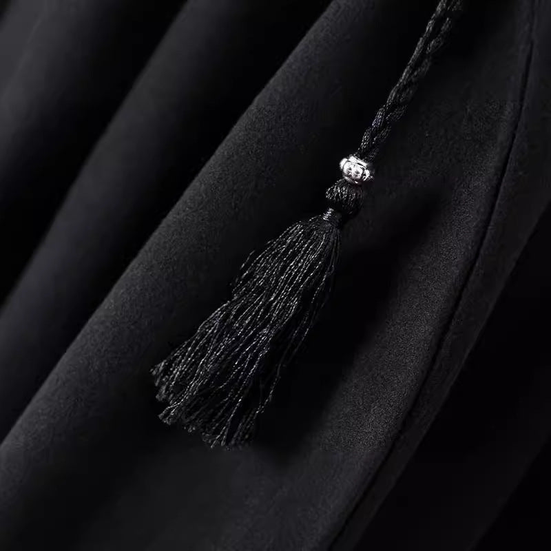 Women's transitional poncho with hood and stylish fringe NOVAE