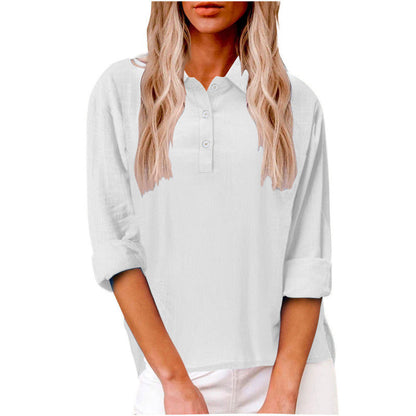 Women's knitted blouse with button detail and casual cut NOVAE