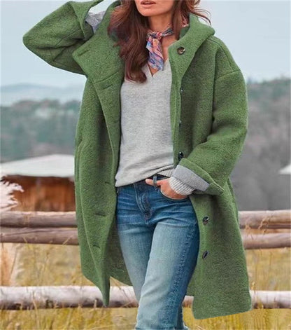Women's oversized wool coat with practical pockets NOVAE