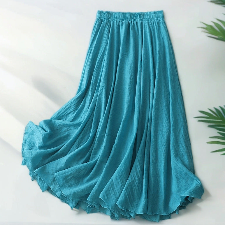 Women's long, airy maxi skirt with elastic waistband and modern cut NOVAE