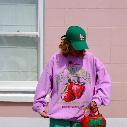 Women's fashionable sweatshirt with a striking strawberry design and comfortable cut NOVAE