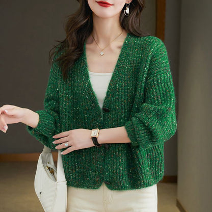 Women's Cozy Chunky Knit Cardigan with Button Detail and Wide Fit NOVAE
