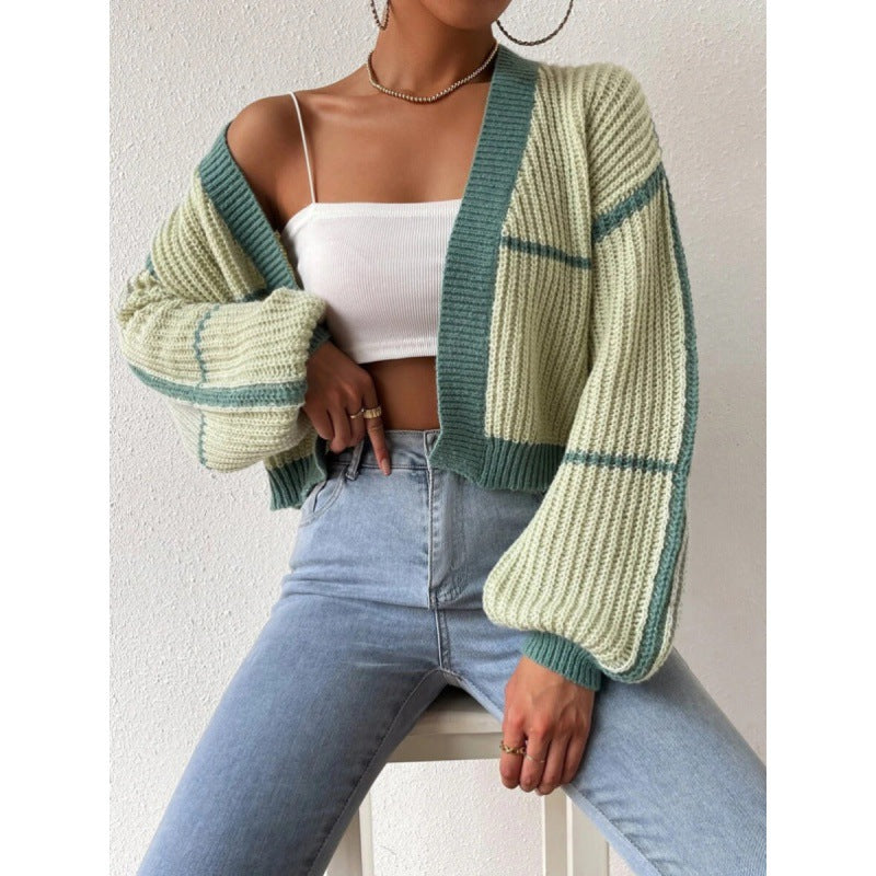 Women's Oversized Knit Cardigan with Voluminous Sleeves NOVAE