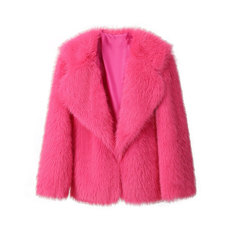 Women's elegant faux fur blazer with stylish collar NOVAE