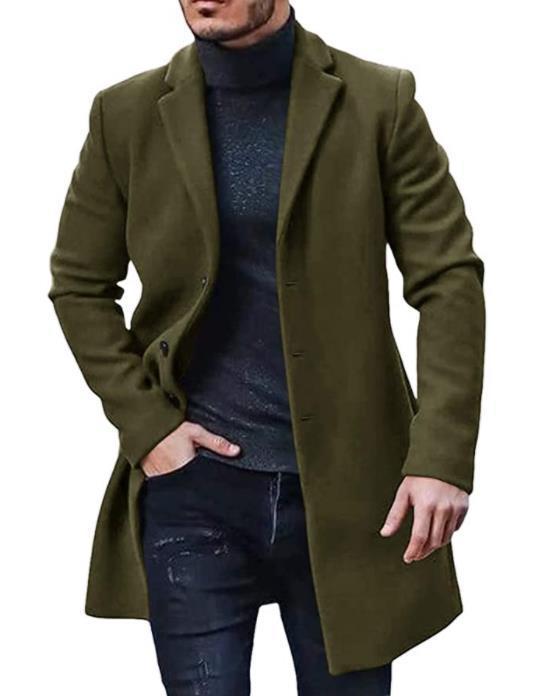 Men's elegant wool coat with a modern cut and practical pockets NOVAE