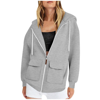 Women's casual hooded jacket with large pockets NOVAE