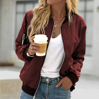 Women's trendy bomber jacket with practical side pockets NOVAE