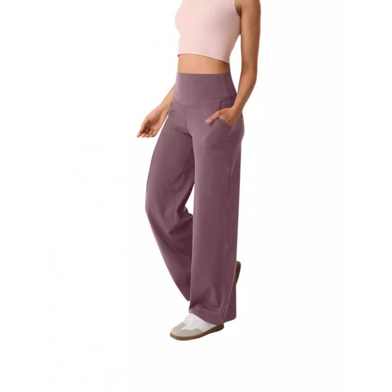 Women's wide-leg high-waisted leisure trousers with practical pockets NOVAE