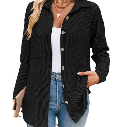 Women's Structured Button-Down Blouse with Pockets NOVAE