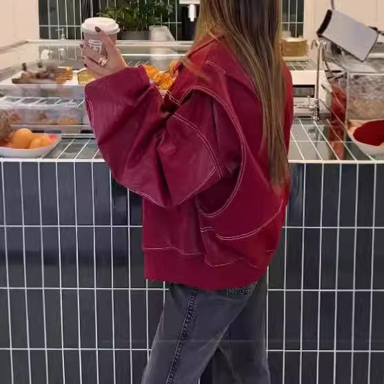 Women's fashionable wrap blazer with structured sleeves NOVAE