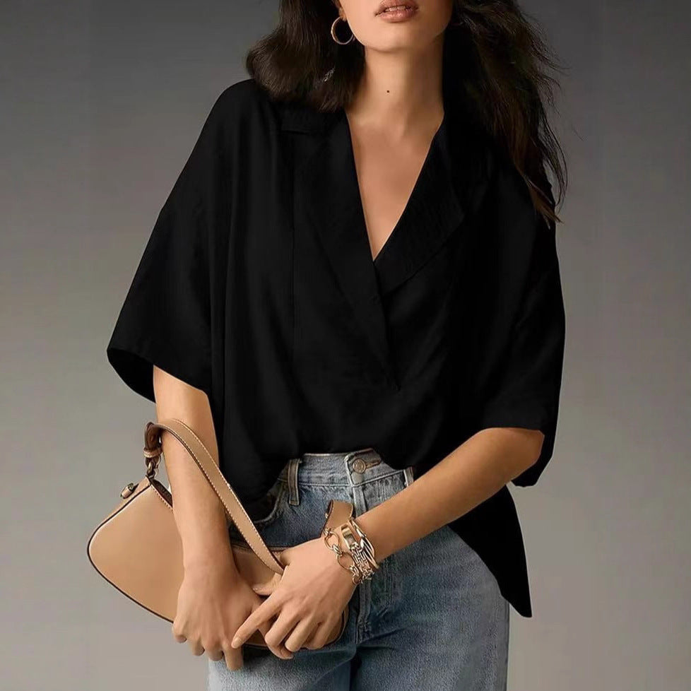 Women's casual silk blouse with a chic cut NOVAE