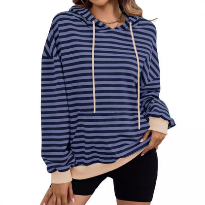 Women's casual hoodie with colorful striped pattern NOVAE
