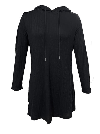 Women's hooded dress with structured knit pattern and relaxed fit NOVAE