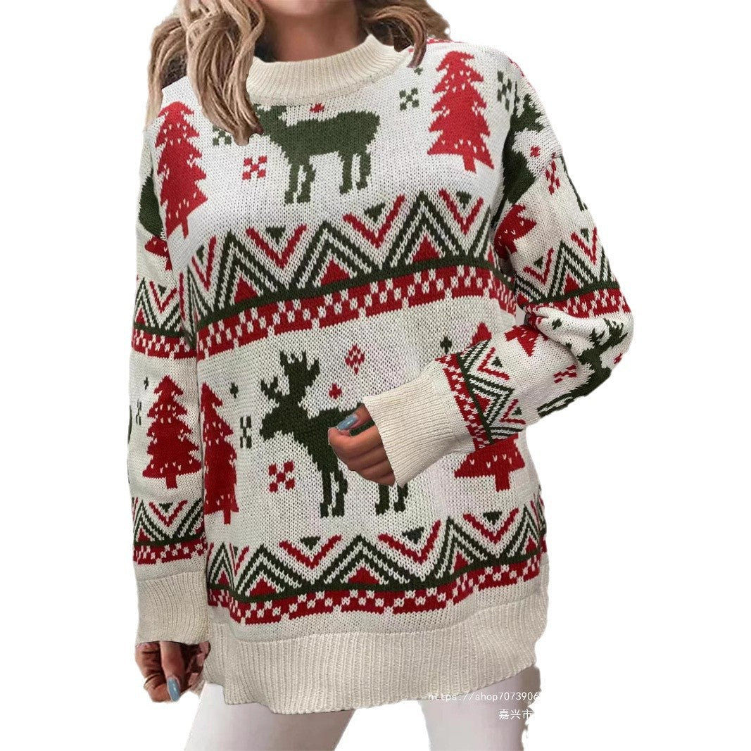 Women's Cozy Christmas Sweater with Festive Motif and High Fit NOVAE