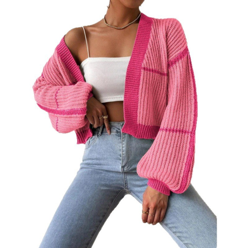 Women's Oversized Knit Cardigan with Voluminous Sleeves NOVAE