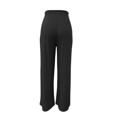 Women's wide-leg chino trousers with elegant pleats and high waist NOVAE