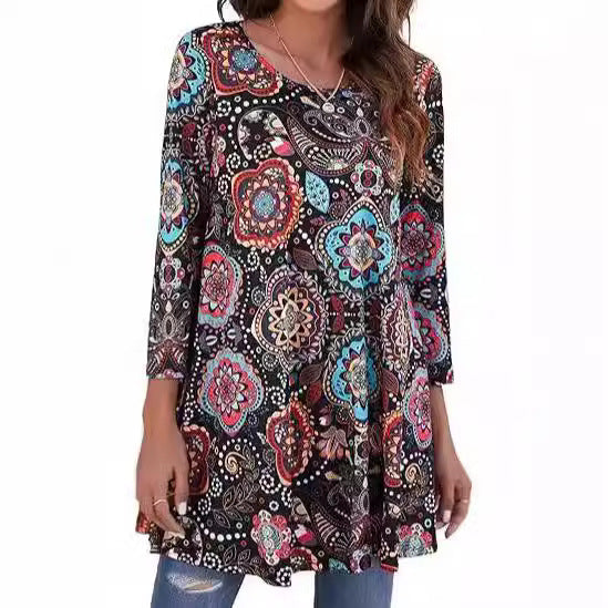 Women's tunic with unique mandala print NOVAE