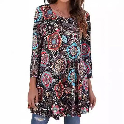 Women's tunic with unique mandala print NOVAE