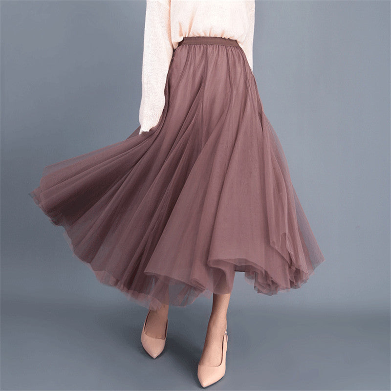 Women's Elegant Tulle Skirt with Voluminous Cut and Elastic Waistband NOVAE