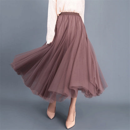 Women's Elegant Tulle Skirt with Voluminous Cut and Elastic Waistband NOVAE