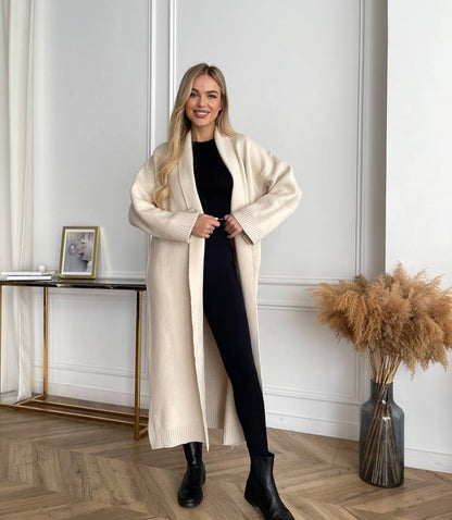 Women's Long Cardigan with Deep Collar NOVAE