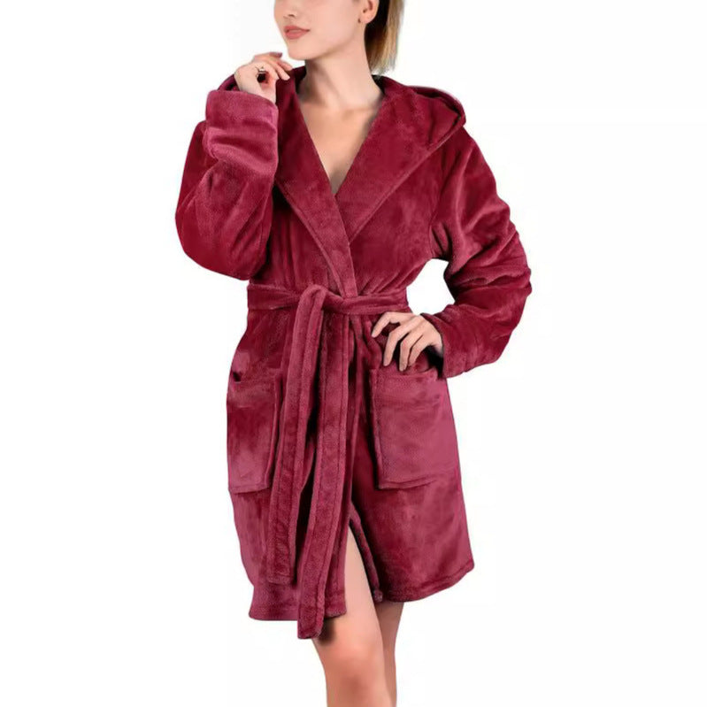 Women's bathrobe made of soft microfiber fabric NOVAE