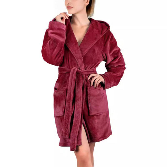 Women's bathrobe made of soft microfiber fabric NOVAE