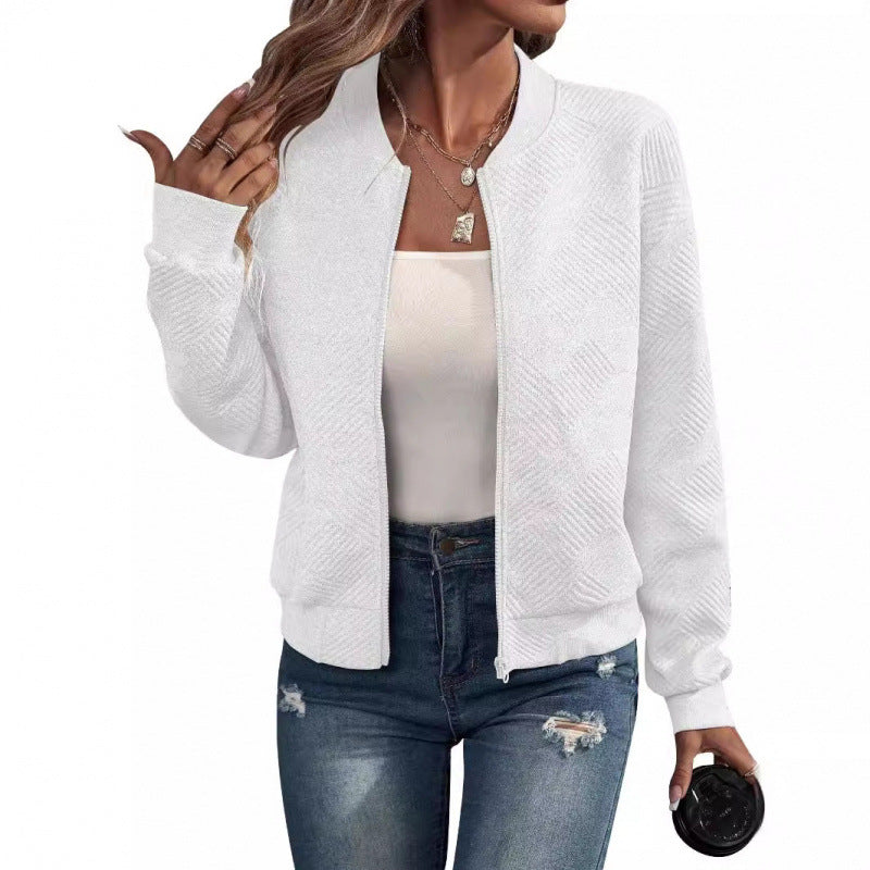 Women's fashionable sweatshirt jacket with structured design and practical zip pockets NOVAE