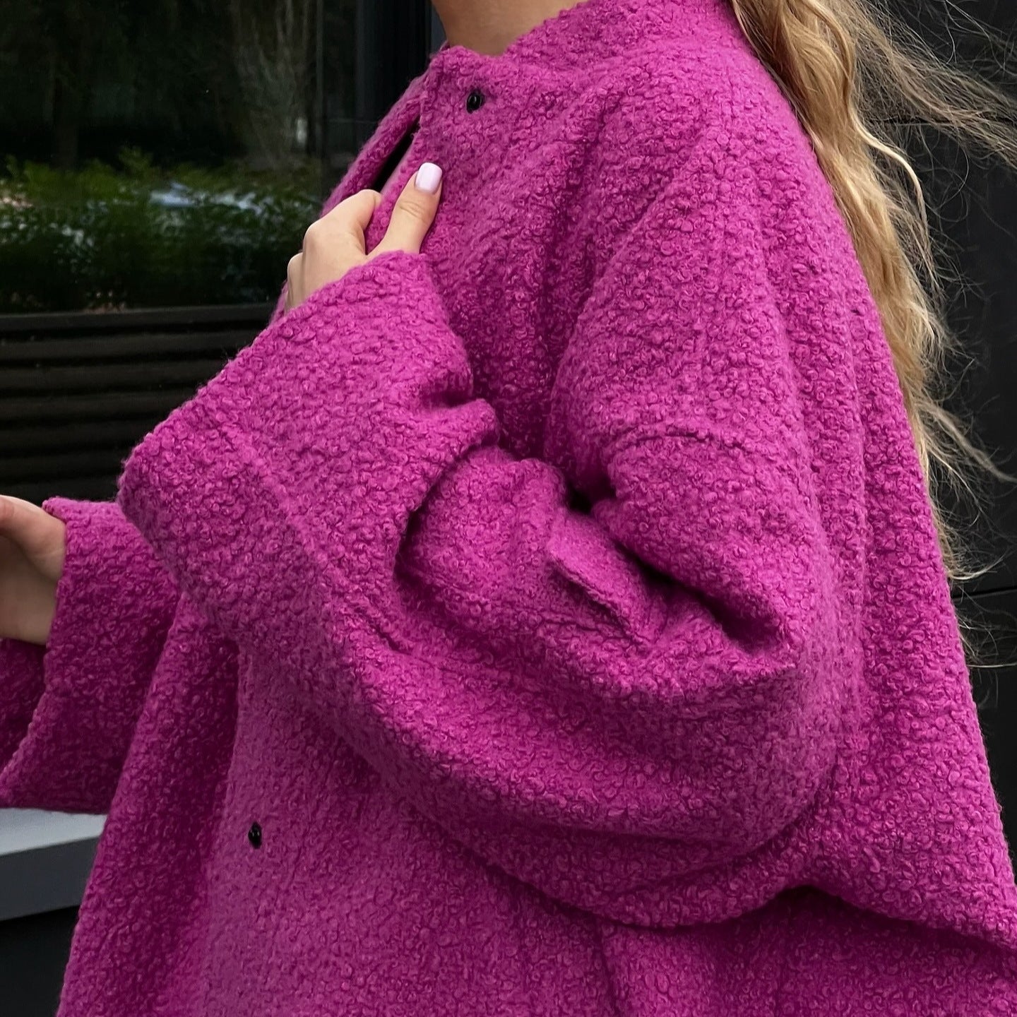 Women's oversized fleece jacket with a cozy lining and fashionable cut NOVAE