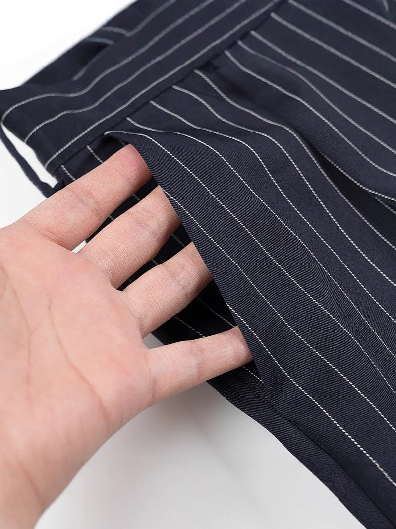 Women's wide-leg high-waisted trousers with elegant stripes NOVAE