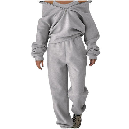 Women's sweatshirt with high collar and zipper NOVAE