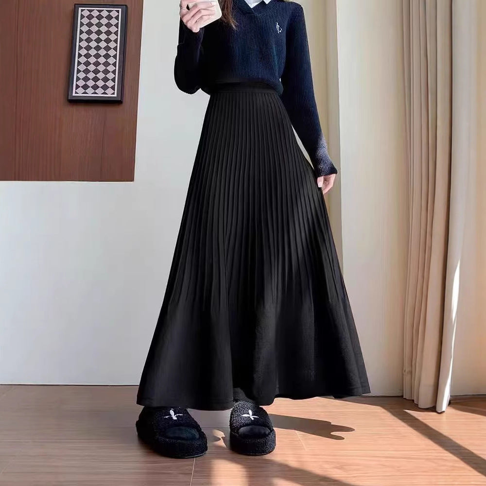 Women's elegant pleated skirt with high waist NOVAE