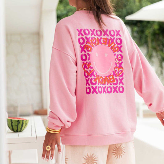 Women's casual sweatshirt with a creative motif and wide sleeves NOVAE