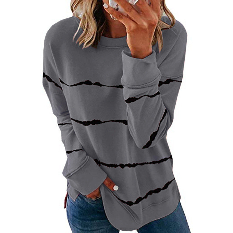 Women's casual sweatshirt with modern stripes NOVAE