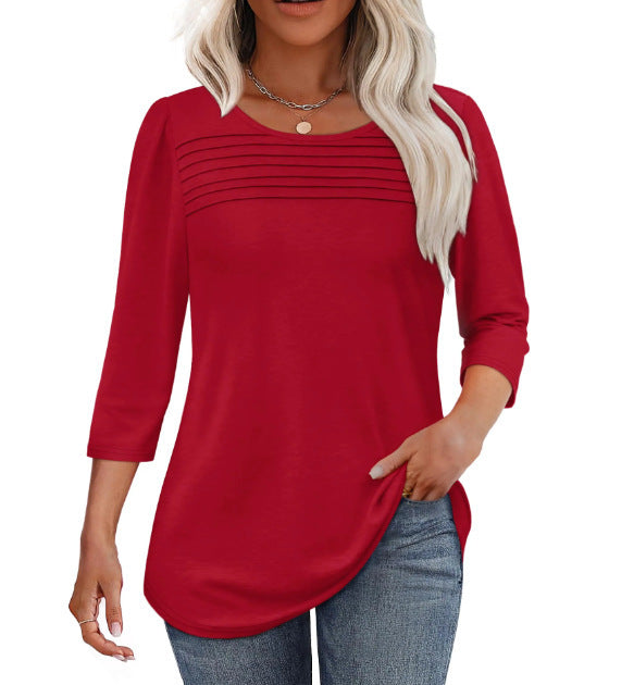 Women's elegantly cut top with gathered details NOVAE