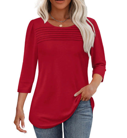 Women's elegantly cut top with gathered details NOVAE