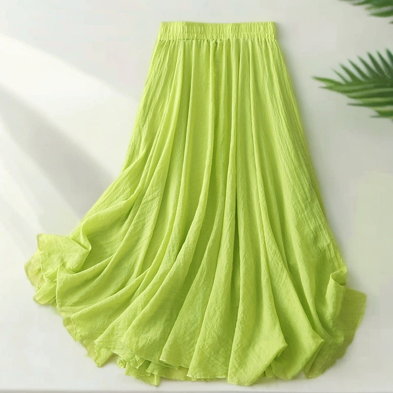 Women's long, airy maxi skirt with elastic waistband and modern cut NOVAE