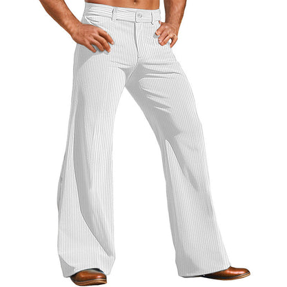 Men's elegant vintage-style flared trousers with striped pattern NOVAE
