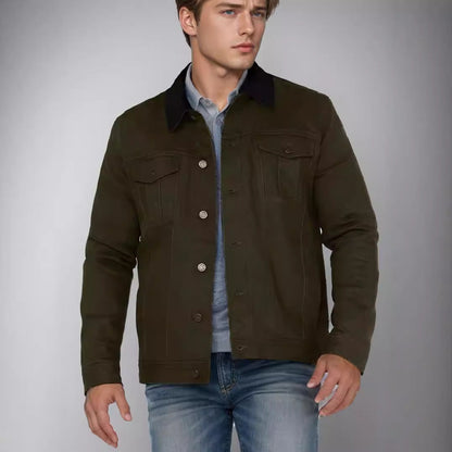 Men's classic-style denim jacket with practical pockets NOVAE