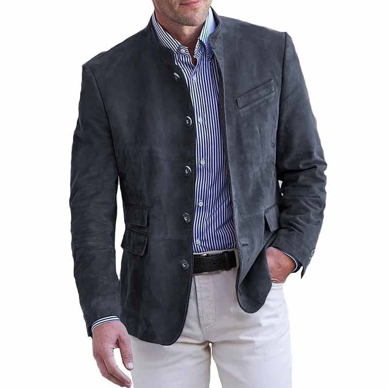 Men's elegant and fashionable suit jacket made of high-quality leather NOVAE