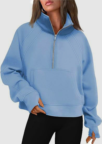 Women's Oversized Sweatshirt with High Collar NOVAE