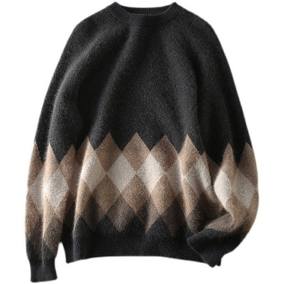 Women's casual knit sweater with a modern diamond pattern and soft material NOVAE