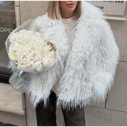 Women's Elegant Maxi Wool Coat in Minimalist Design NOVAE